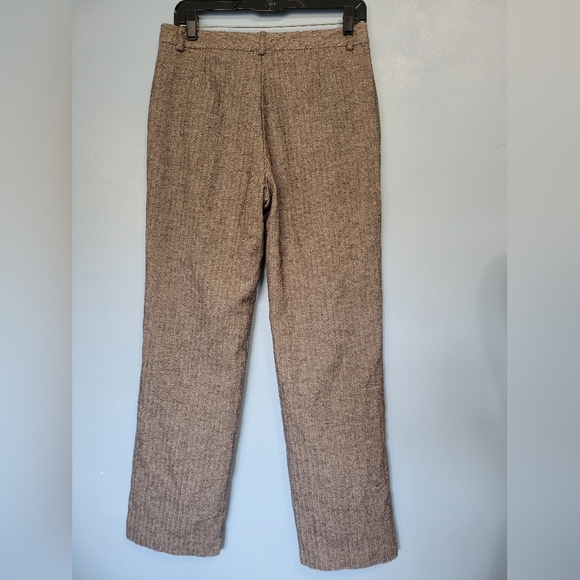 L.L.Bean Women's Herringbone Pants Size M Tall Brown - Picture 2 of 10